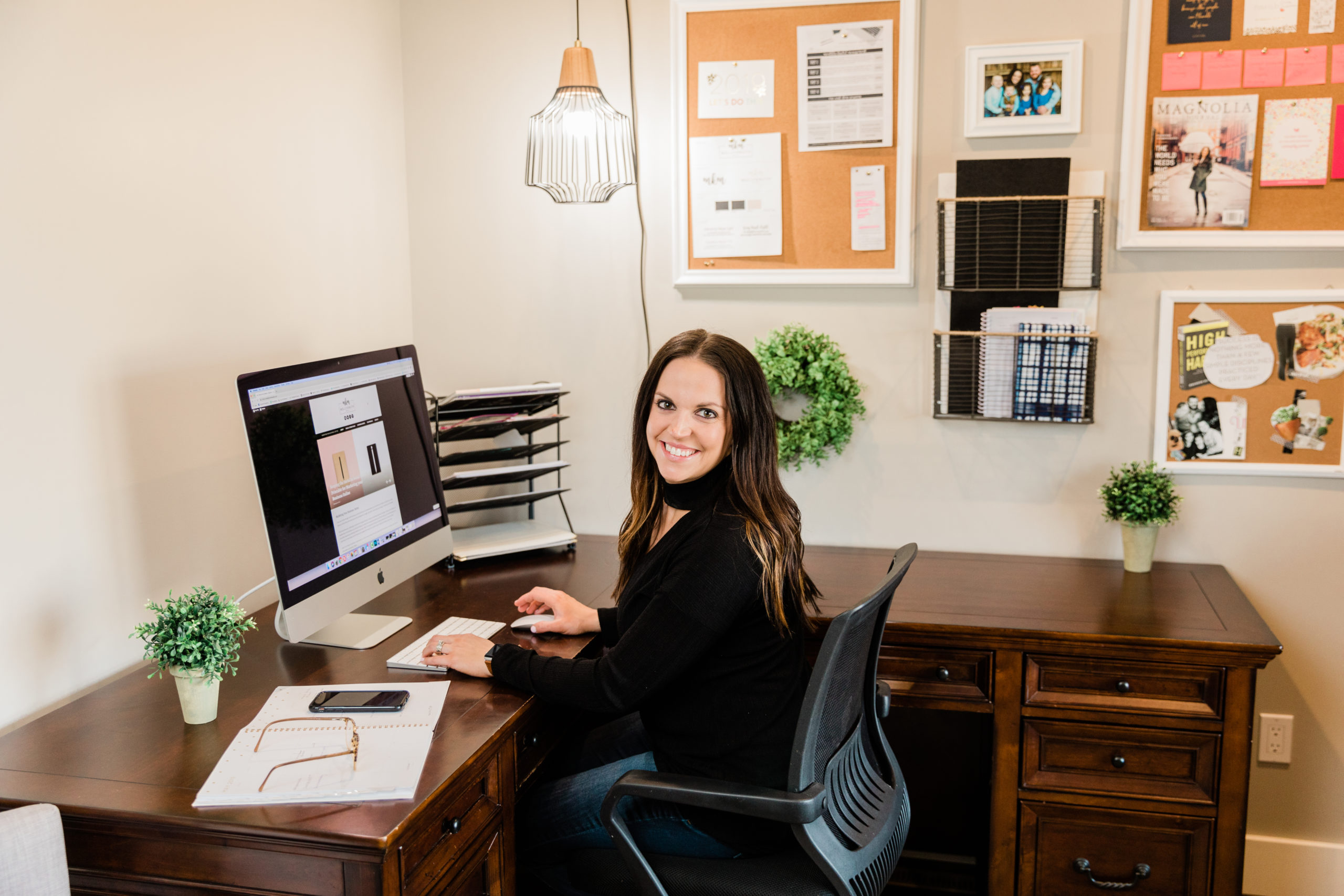 Businesswoman at desk in office
