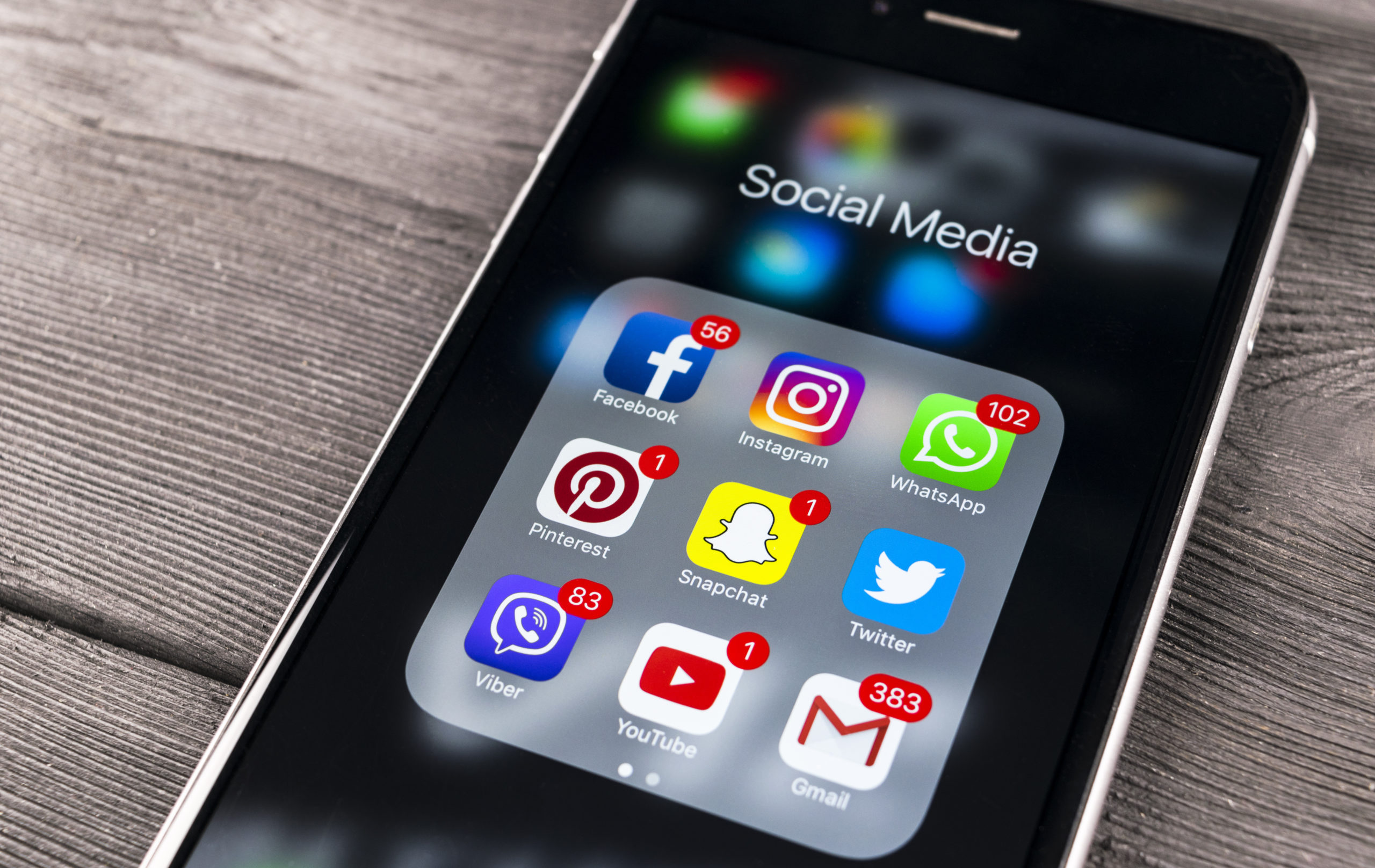 iphone with social media apps