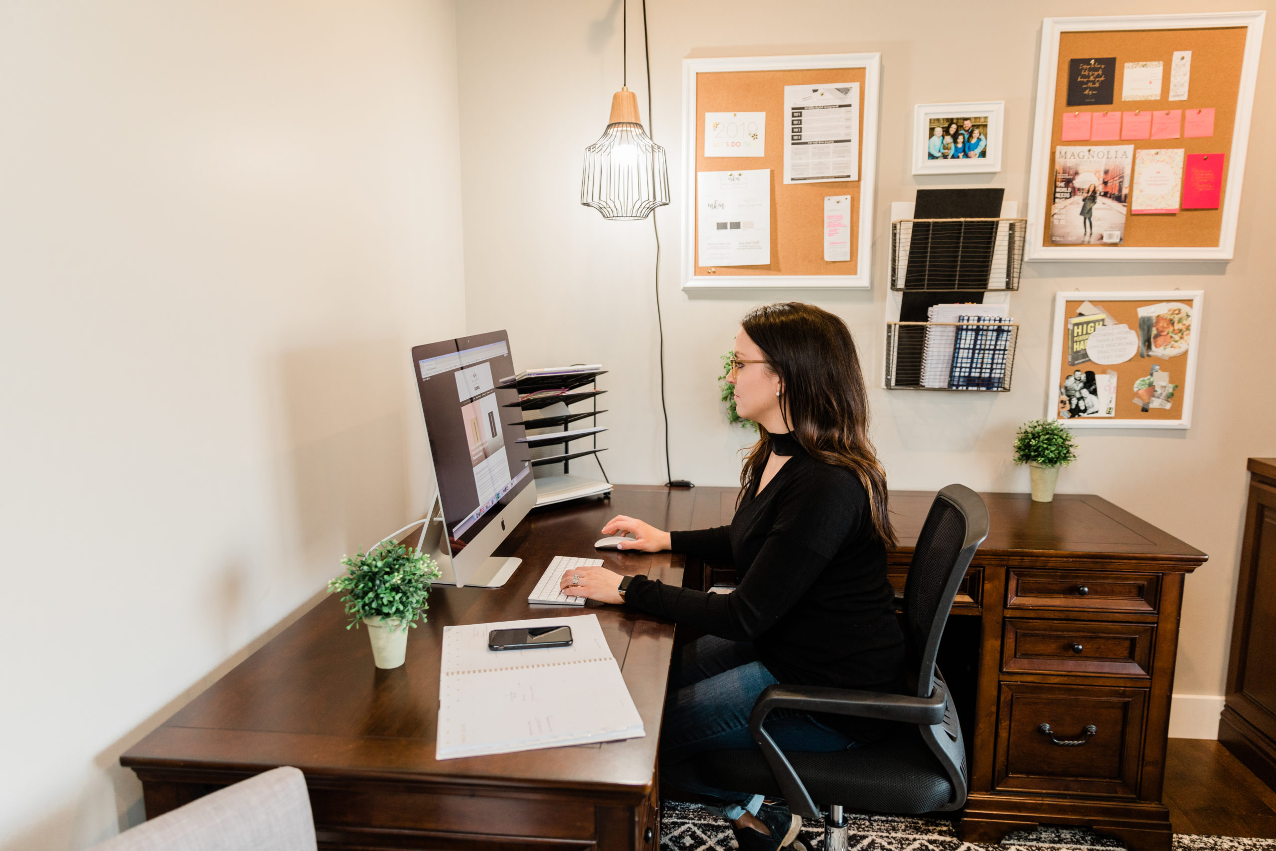 Woman on computer in office