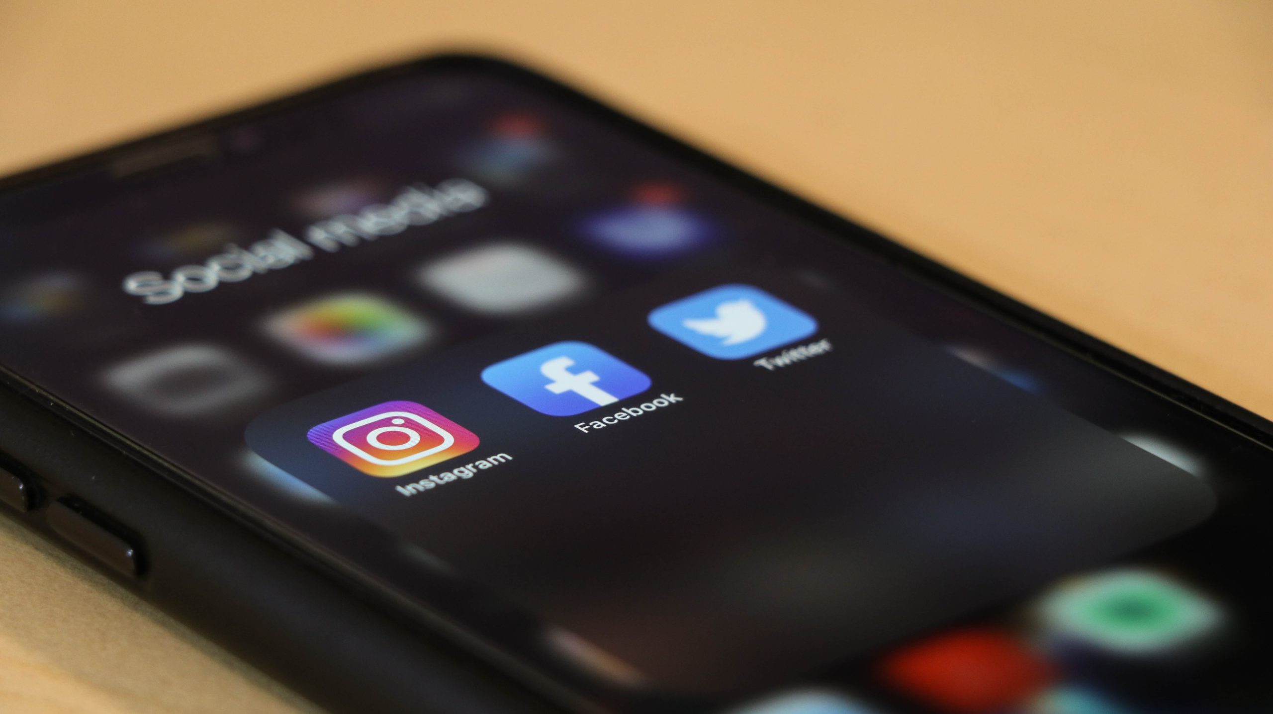social media on smart phone